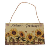 Maxbell 2pcs Rustic Wood Plaque Autumn Blessings Board Happy Harvest Hanging Sign