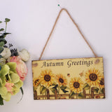 Maxbell 2pcs Rustic Wood Plaque Autumn Blessings Board Happy Harvest Hanging Sign