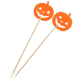 10/set Halloween Cake Topper Cupcake Pick Decor Prop Orange Pumpkin