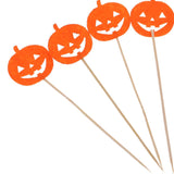 10/set Halloween Cake Topper Cupcake Pick Decor Prop Orange Pumpkin