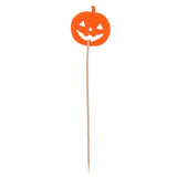 10/set Halloween Cake Topper Cupcake Pick Decor Prop Orange Pumpkin