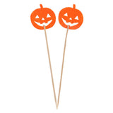 10/set Halloween Cake Topper Cupcake Pick Decor Prop Orange Pumpkin