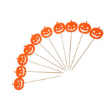 10/set Halloween Cake Topper Cupcake Pick Decor Prop Orange Pumpkin