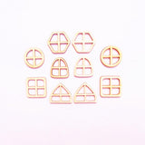 10pcs/ Set Unpainted Wooden Fairy Windows Shape Craft Embellishments Decor