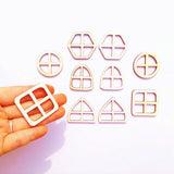 Maxbell 50pcs Set Unpainted Wooden Fairy Windows Shape Craft Embellishments Decor
