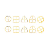 Maxbell 50pcs Set Unpainted Wooden Fairy Windows Shape Craft Embellishments Decor
