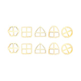 10pcs/ Set Unpainted Wooden Fairy Windows Shape Craft Embellishments Decor