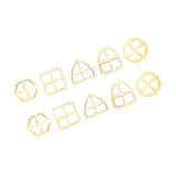 Maxbell 50pcs Set Unpainted Wooden Fairy Windows Shape Craft Embellishments Decor