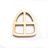 Maxbell 10pcs Plain Wooden Fairy Window Semiellipse Shape Craft Embellishments Decor - Aladdin Shoppers
