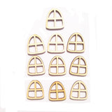 Maxbell 10pcs Plain Wooden Fairy Window Semiellipse Shape Craft Embellishments Decor - Aladdin Shoppers