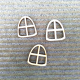 Maxbell 10pcs Plain Wooden Fairy Window Semiellipse Shape Craft Embellishments Decor - Aladdin Shoppers