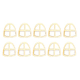Maxbell 10pcs Plain Wooden Fairy Window Semiellipse Shape Craft Embellishments Decor - Aladdin Shoppers