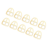 Maxbell 10pcs Plain Wooden Fairy Window Semiellipse Shape Craft Embellishments Decor - Aladdin Shoppers