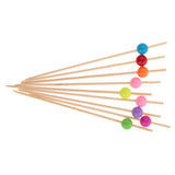 300 Pieces Acrylic Beads Bamboo Cocktail Picks Drink Stirrer Picks Round
