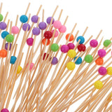 300 Pieces Acrylic Beads Bamboo Cocktail Picks Drink Stirrer Picks Round