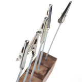 Maxbell 20 Pieces Rustic Fire Scar Wooden Base Photo Clip Wedding Table Card Holder