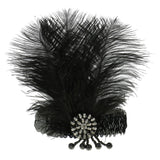 Wedding Ascot Race 20s Gatsby Feather Crystal Headband Forehead Decoration