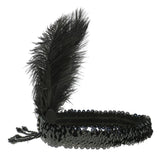 Wedding Ascot Race 20s Gatsby Feather Crystal Headband Forehead Decoration