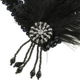 Wedding Ascot Race 20s Gatsby Feather Crystal Headband Forehead Decoration