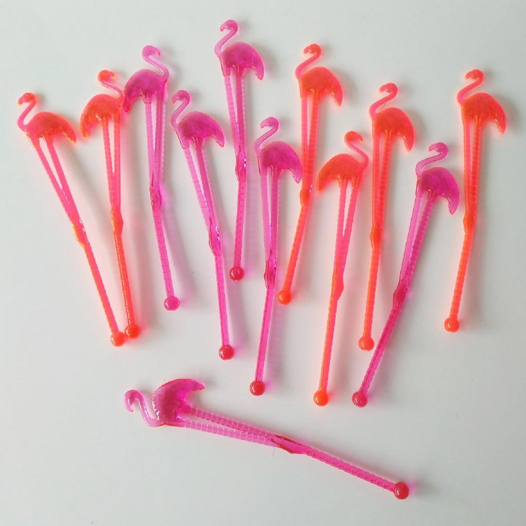 Maxbell 10 Pieces Hawaii Flamingo Cocktail Milk Coffee Stirring Sticks Party Rose