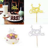 Pieces of 20 Glitter Paper Merry Christmas Holiday Cake Topper Cake Centerpieces Photo Prop