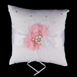 Maxbell Wedding Crystal Flower Ring Pillow Ring Bearer Wedding Prom Pink and White - Aladdin Shoppers