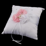 Maxbell Wedding Crystal Flower Ring Pillow Ring Bearer Wedding Prom Pink and White - Aladdin Shoppers