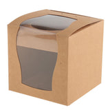 Maxbell 24 Pieces Kraft Paper Cake Cupcake Box Bakery Wedding Favor White and Brown