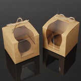 Maxbell 24 Pieces Kraft Paper Cake Cupcake Box Bakery Wedding Favor White and Brown