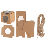 Maxbell 24 Pieces Kraft Paper Cake Cupcake Box Bakery Wedding Favor White and Brown