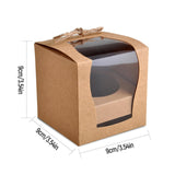 Maxbell 24 Pieces Kraft Paper Cake Cupcake Box Bakery Wedding Favor White and Brown