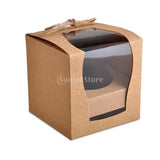 Maxbell 24 Pieces Kraft Paper Cake Cupcake Box Bakery Wedding Favor White and Brown