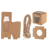Maxbell 24 Pieces Kraft Paper Cake Cupcake Box Bakery Wedding Favor White and Brown