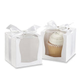 Maxbell 24 Pieces Kraft Paper Cake Cupcake Box Bakery Wedding Favor White and Brown