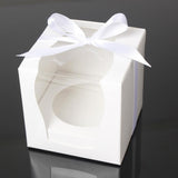Maxbell 24 Pieces Kraft Paper Cake Cupcake Box Bakery Wedding Favor White and Brown