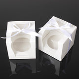 Maxbell 24 Pieces Kraft Paper Cake Cupcake Box Bakery Wedding Favor White and Brown