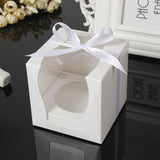 Maxbell 24 Pieces Kraft Paper Cake Cupcake Box Bakery Wedding Favor White and Brown