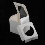 Maxbell 24 Pieces Kraft Paper Cake Cupcake Box Bakery Wedding Favor White and Brown