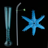 Maxbell 2pcs Tropical Palm Tree Luau Yard Cup Hawaiian Summer Party Drinks Cup Blue