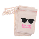 Maxbell 10x Hen Party Hangover Kit Bags I Regret Nothing Sunglasses Muslin Bags Kit - Aladdin Shoppers