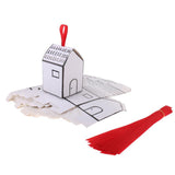 Maxbell Pack of 50pcs Creative White Black House Shape Wedding Favor Box Wedding Birthday Ribbon DIY Candy Boxes - Aladdin Shoppers