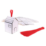 Maxbell Pack of 50pcs Creative White Black House Shape Wedding Favor Box Wedding Birthday Ribbon DIY Candy Boxes - Aladdin Shoppers