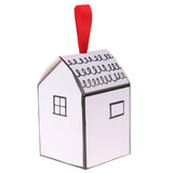 Maxbell Pack of 50pcs Creative White Black House Shape Wedding Favor Box Wedding Birthday Ribbon DIY Candy Boxes - Aladdin Shoppers