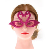 Maxbell 5pieces Hawaiian Tropical Glitter Flamingo Party Glasses Fancy Dress Up