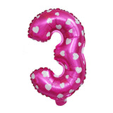 All Numbers Heart Foil Balloons Birthday Anniversary Party Decor Number 3