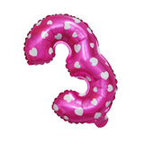 All Numbers Heart Foil Balloons Birthday Anniversary Party Decor Number 3