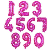 All Numbers Heart Foil Balloons Birthday Anniversary Party Decor Number 3