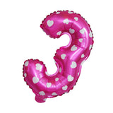 All Numbers Heart Foil Balloons Birthday Anniversary Party Decor Number 3