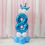 Maxbell Crown Balloons Column Set Latex Foil Balloon 18th Birthday Party Decoration