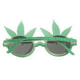 Novelty Party Sunglasses Glitter Green Maple Leaf Eye Glasses